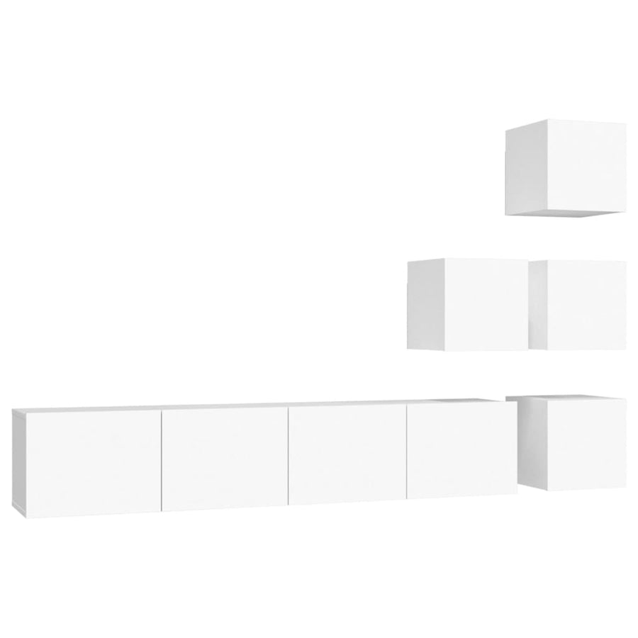 Tv-Wandmeubel Bewerkt Hout Wit