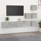 TV unit treated wood concrete grey