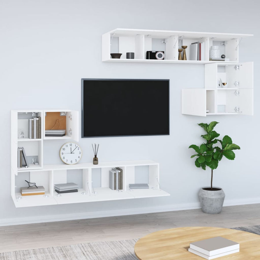 Tv-Wandmeubel Bewerkt Hout 80 cm Wit