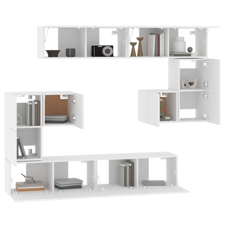 Tv-Wandmeubel Bewerkt Hout 80 cm Wit