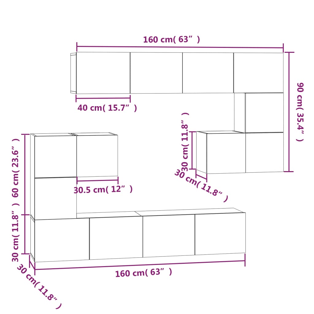 Tv-Wandmeubel Bewerkt Hout 80 cm Wit