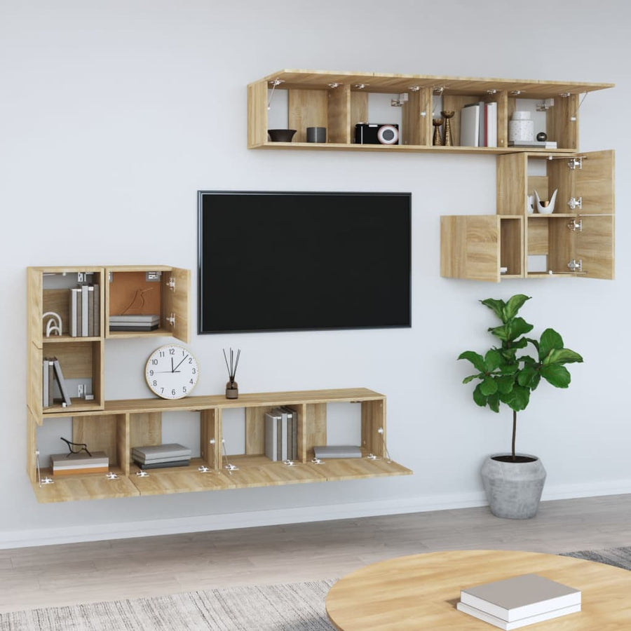 Tv-Wandmeubel Bewerkt Hout Kleurig 80 cm Sonoma eiken