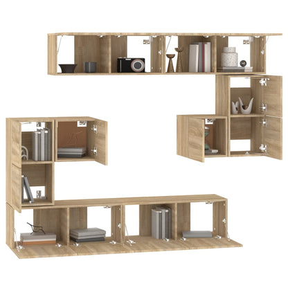 Tv-Wandmeubel Bewerkt Hout Kleurig 80 cm Sonoma eiken