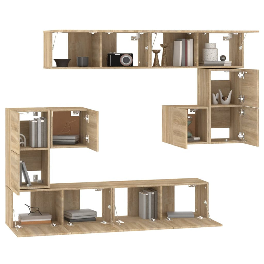 Tv-Wandmeubel Bewerkt Hout Kleurig 80 cm Sonoma eiken