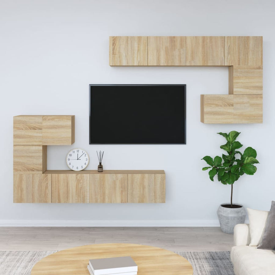 Tv-Wandmeubel Bewerkt Hout Kleurig 80 cm Sonoma eiken