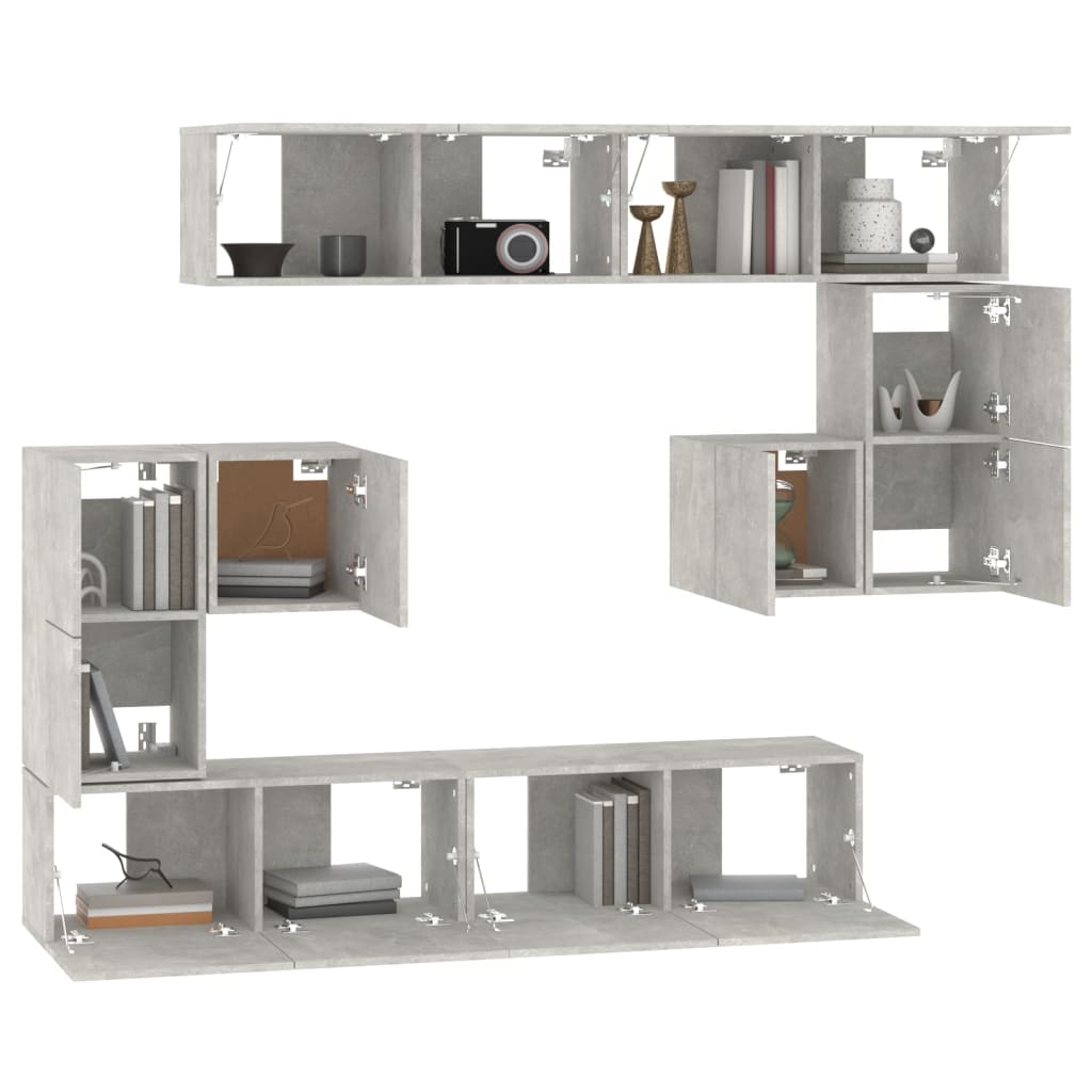 Tv-Wandmeubel Bewerkt Hout 80 x 30 x 30 cm Betongrijs