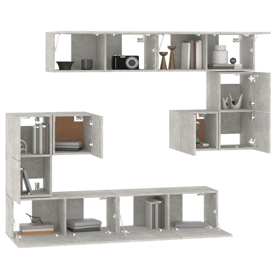 Tv-Wandmeubel Bewerkt Hout 80 x 30 x 30 cm Betongrijs