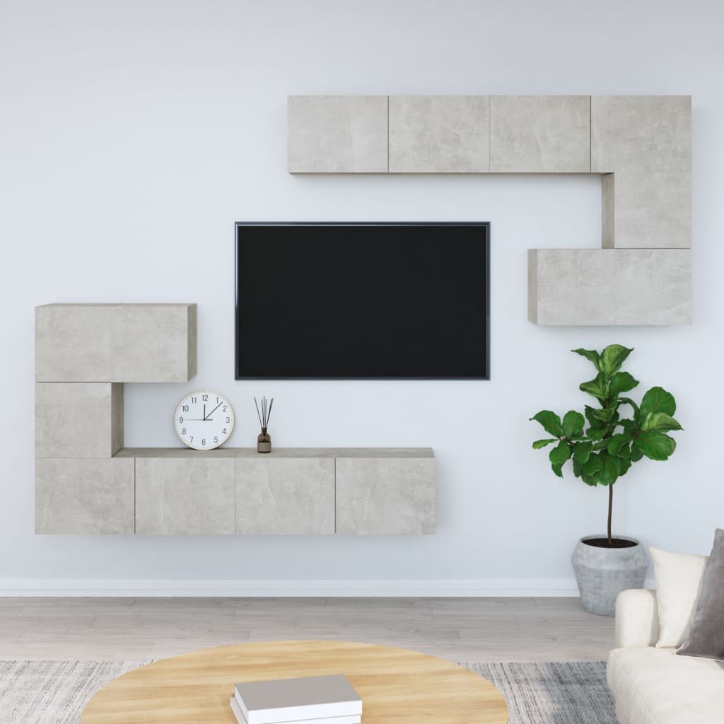 Tv-Wandmeubel Bewerkt Hout 80 x 30 x 30 cm Betongrijs