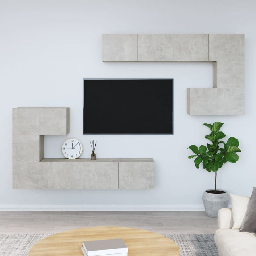 Tv-Wandmeubel Bewerkt Hout 80 x 30 x 30 cm Betongrijs