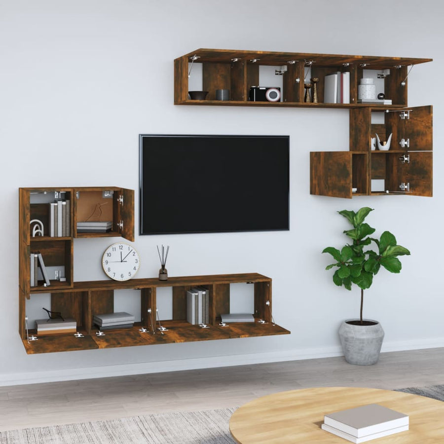 Tv-Wandmeubel Bewerkt Hout Kleurig 80 cm