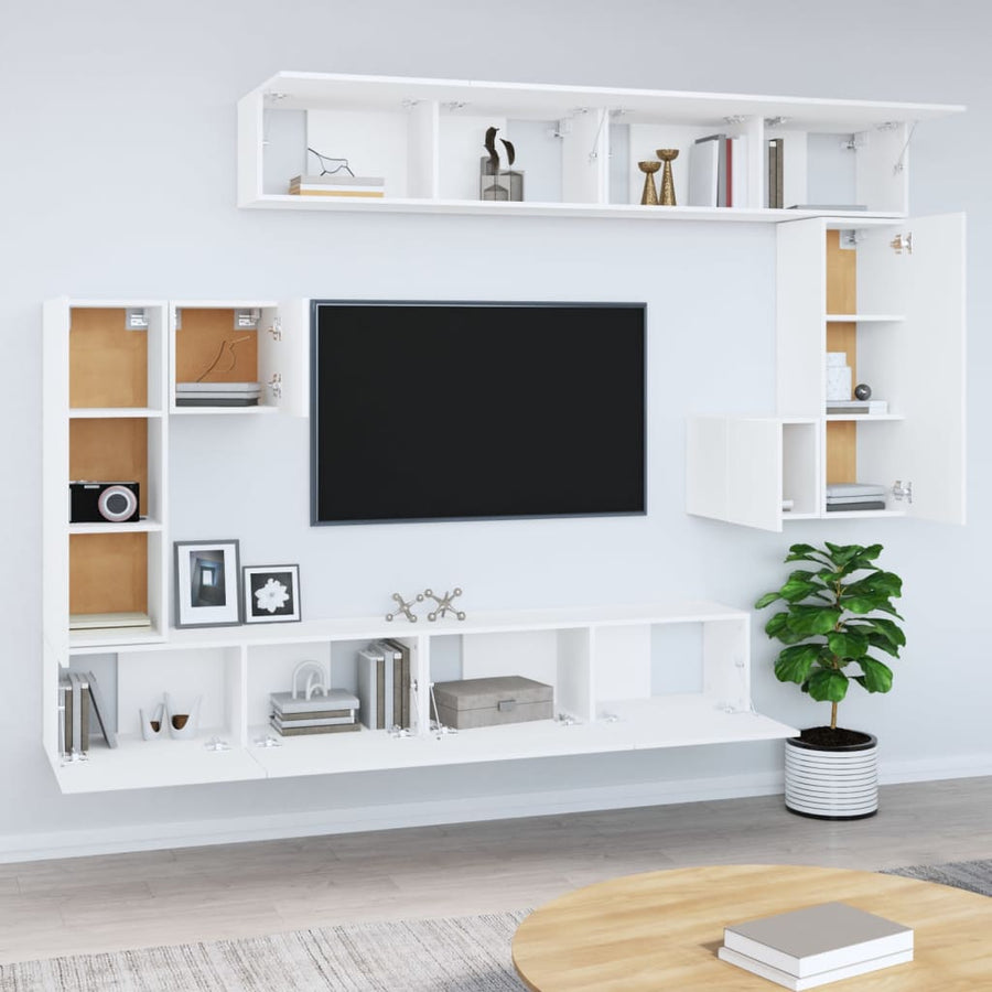 Tv-Wandmeubel Bewerkt Hout 100 x 30 x 30 cm Wit
