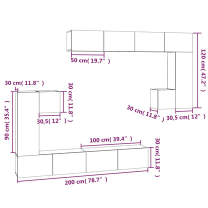 Tv-Wandmeubel Bewerkt Hout 100 x 30 x 30 cm Wit