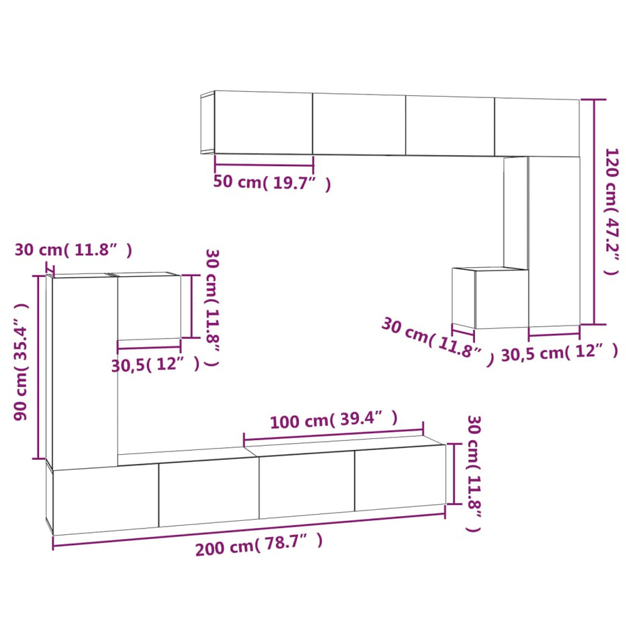 Tv-Wandmeubel Bewerkt Hout 100 x 30 x 30 cm Wit