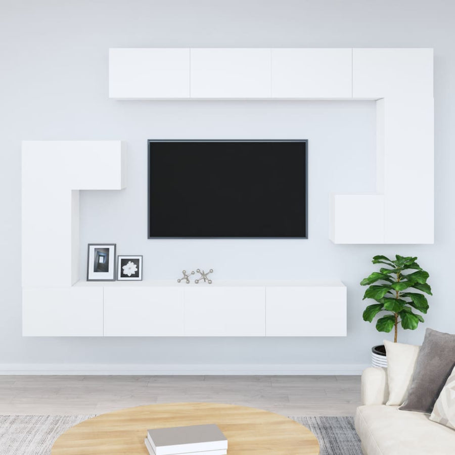 Tv-Wandmeubel Bewerkt Hout 100 x 30 x 30 cm Wit