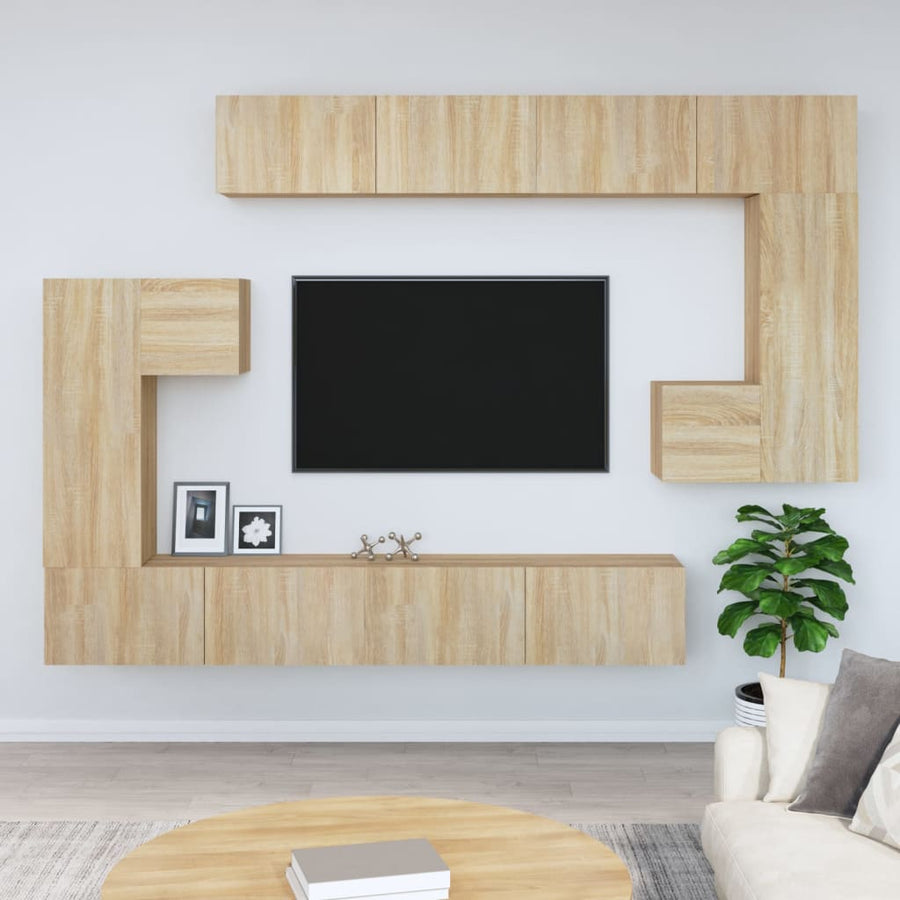 Tv-Wandmeubel Bewerkt Hout Sonoma Eikenkleurig