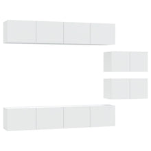 6-Delige Tv-Meubelset Bewerkt Hout 80 cm Wit