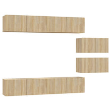 -Delige Tv-Meubelset Bewerkt Hout Kleurig 80 x 30 x 30 cm Sonoma eiken