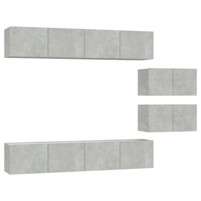 -Delige Tv-Meubelset Bewerkt Hout 80 x 30 x 30 cm Betongrijs