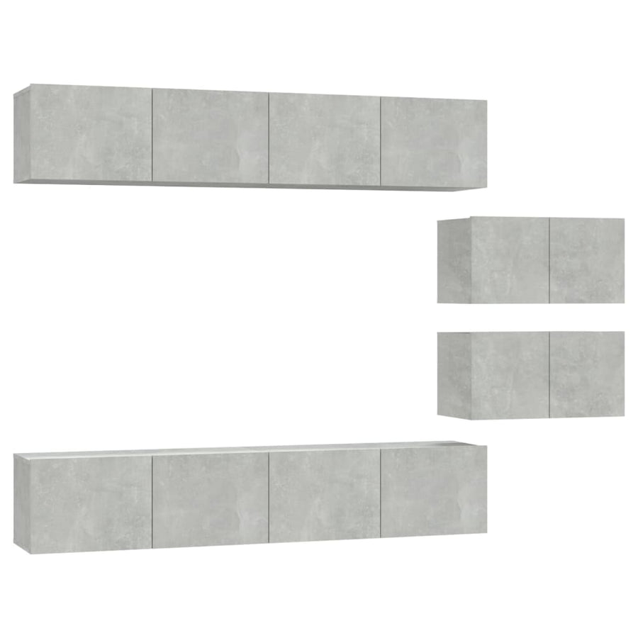 -Delige Tv-Meubelset Bewerkt Hout 80 x 30 x 30 cm Betongrijs