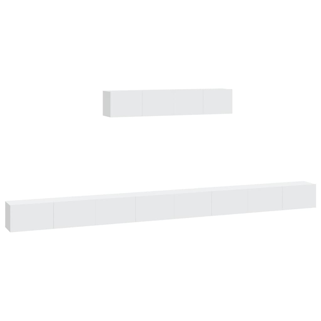 -Delige Tv-Meubelset Bewerkt Hout 100 x 30 x 30 cm Wit