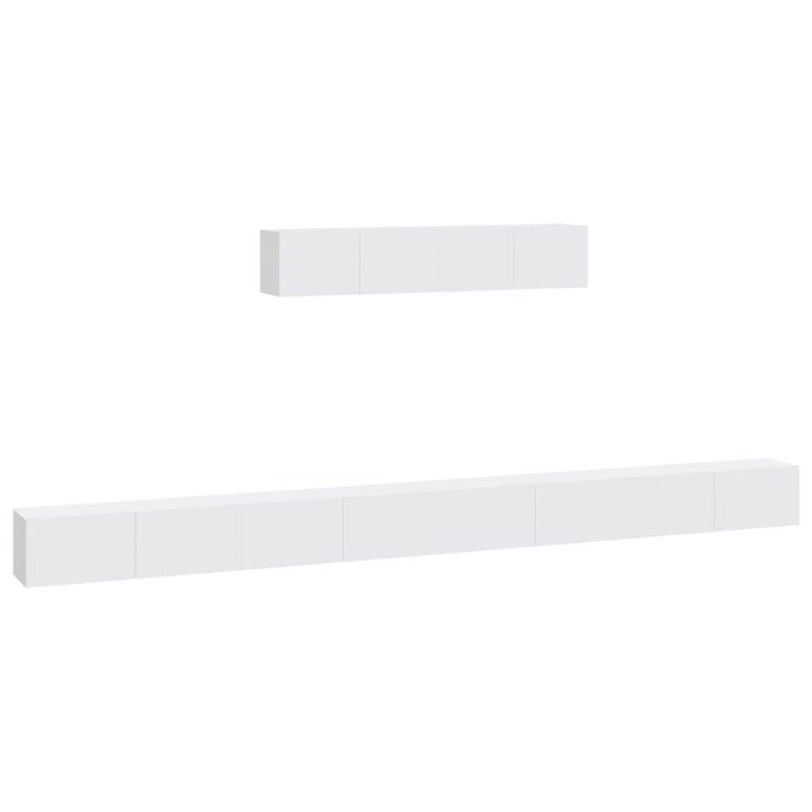 -Delige Tv-Meubelset Bewerkt Hout 100 x 30 x 30 cm Wit