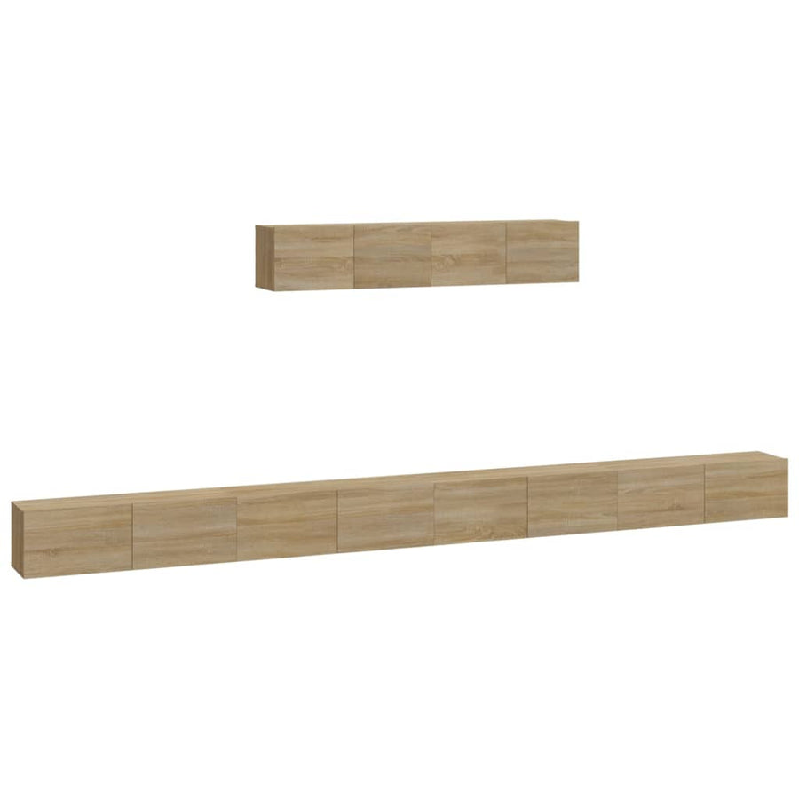-Delige Tv-Meubelset Bewerkt Hout Kleurig 100 x 30 x 30 cm Sonoma eiken