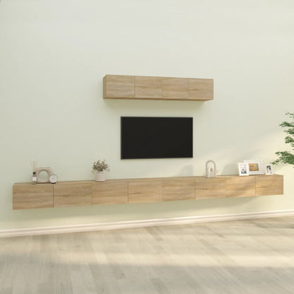 -Delige Tv-Meubelset Bewerkt Hout Kleurig 100 x 30 x 30 cm Sonoma eiken