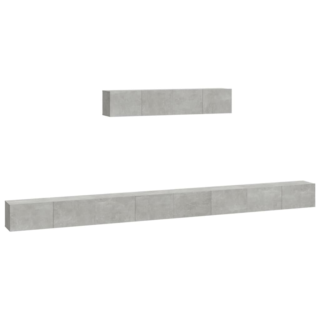 -Delige Tv-Meubelset Bewerkt Hout 100 x 30 x 30 cm Betongrijs