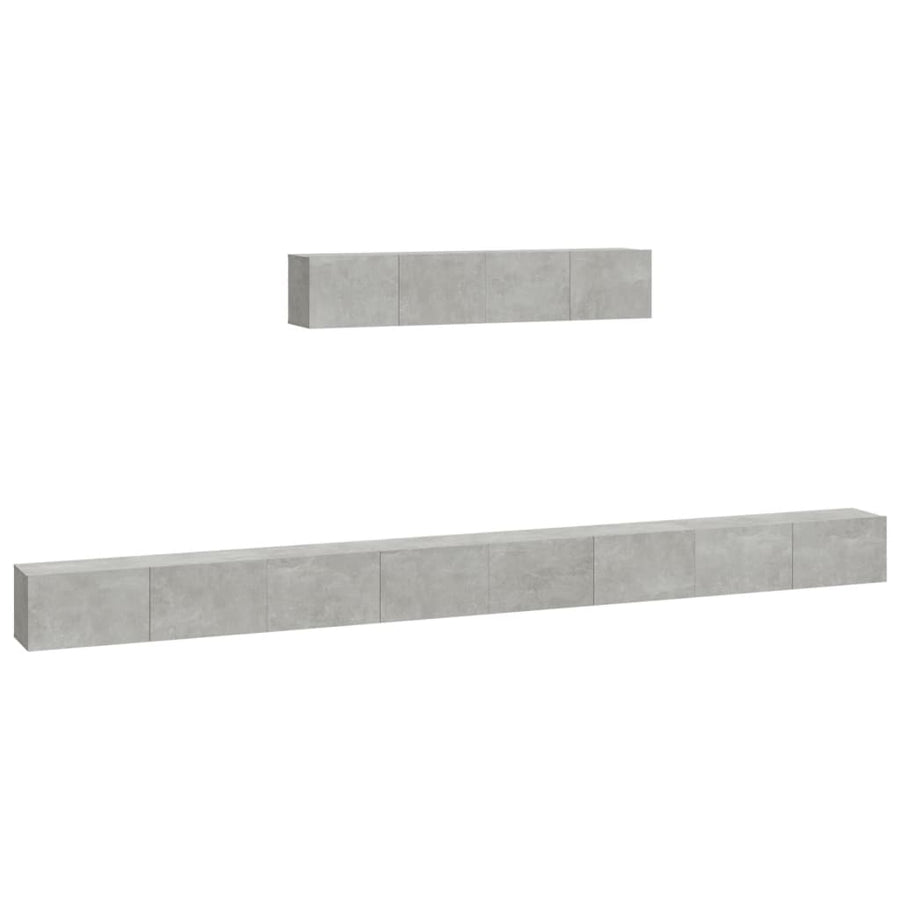 -Delige Tv-Meubelset Bewerkt Hout 100 x 30 x 30 cm Betongrijs