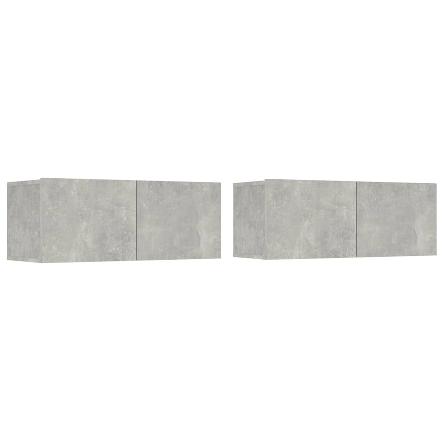 -Delige Tv-Meubelset Bewerkt Hout 100 x 30 x 30 cm Betongrijs