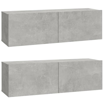 -Delige Tv-Meubelset Bewerkt Hout 100 x 30 x 30 cm Betongrijs