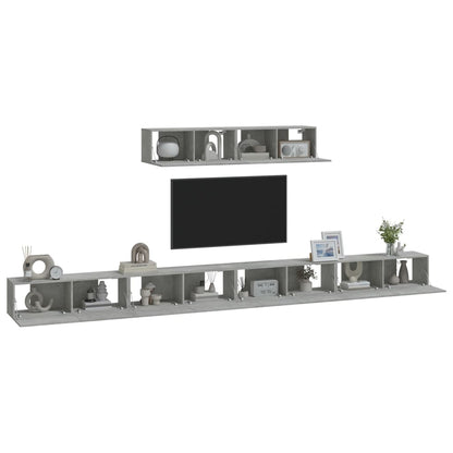 -Delige Tv-Meubelset Bewerkt Hout 100 x 30 x 30 cm Betongrijs