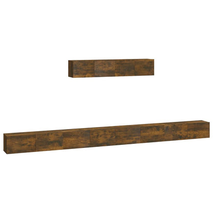 -Delige Tv-Meubelset Bewerkt Hout Kleurig 100 x 30 x 30 cm Gerookt eiken