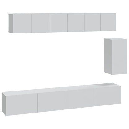 -Delige Tv-Meubelset Bewerkt Hout Wit
