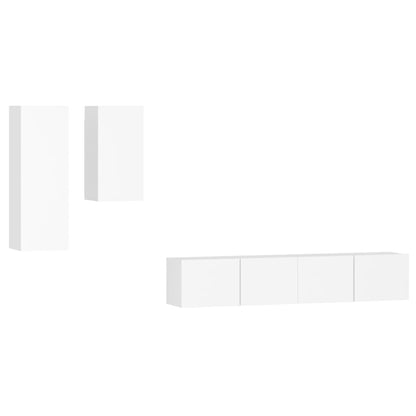 -Delige Tv-Meubelset Bewerkt Hout 80 x 30 x 30 cm Wit