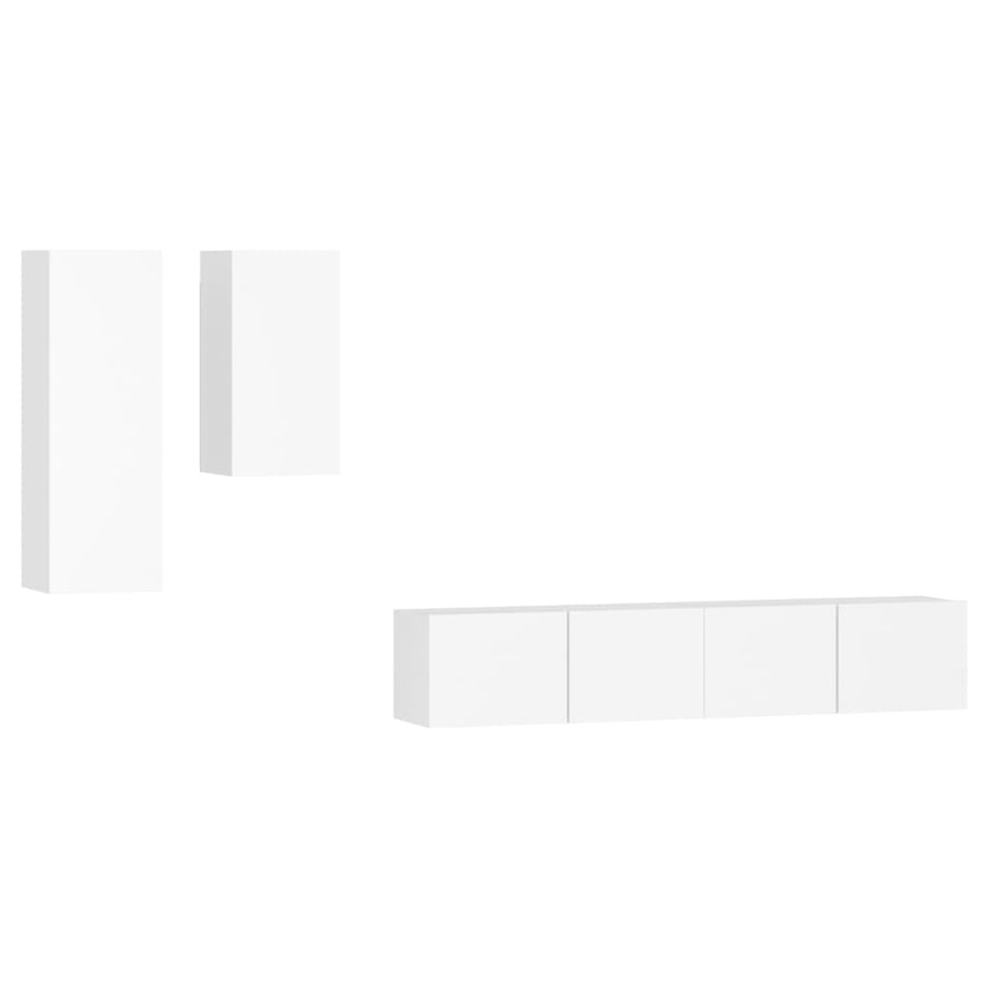 -Delige Tv-Meubelset Bewerkt Hout 80 x 30 x 30 cm Wit
