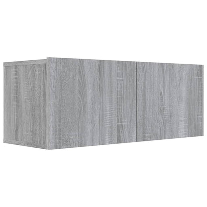 -Delige Tv-Meubelset Bewerkt Hout Eikenkleurig 80 x 30 x 30 cm Grijs sonoma
