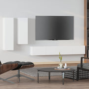 Tv-meubelset 4-delig bewerkt hout wit