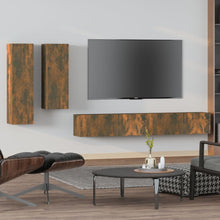 -Delige Tv-Meubelset Bewerkt Hout Kleurig 100 x 30 x 30 cm Gerookt eiken