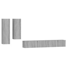 -Delige Tv-Meubelset Bewerkt Hout Eikenkleurig 100 x 30 x 30 cm Grijs sonoma