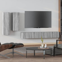 -Delige Tv-Meubelset Bewerkt Hout Eikenkleurig 100 x 30 x 30 cm Grijs sonoma