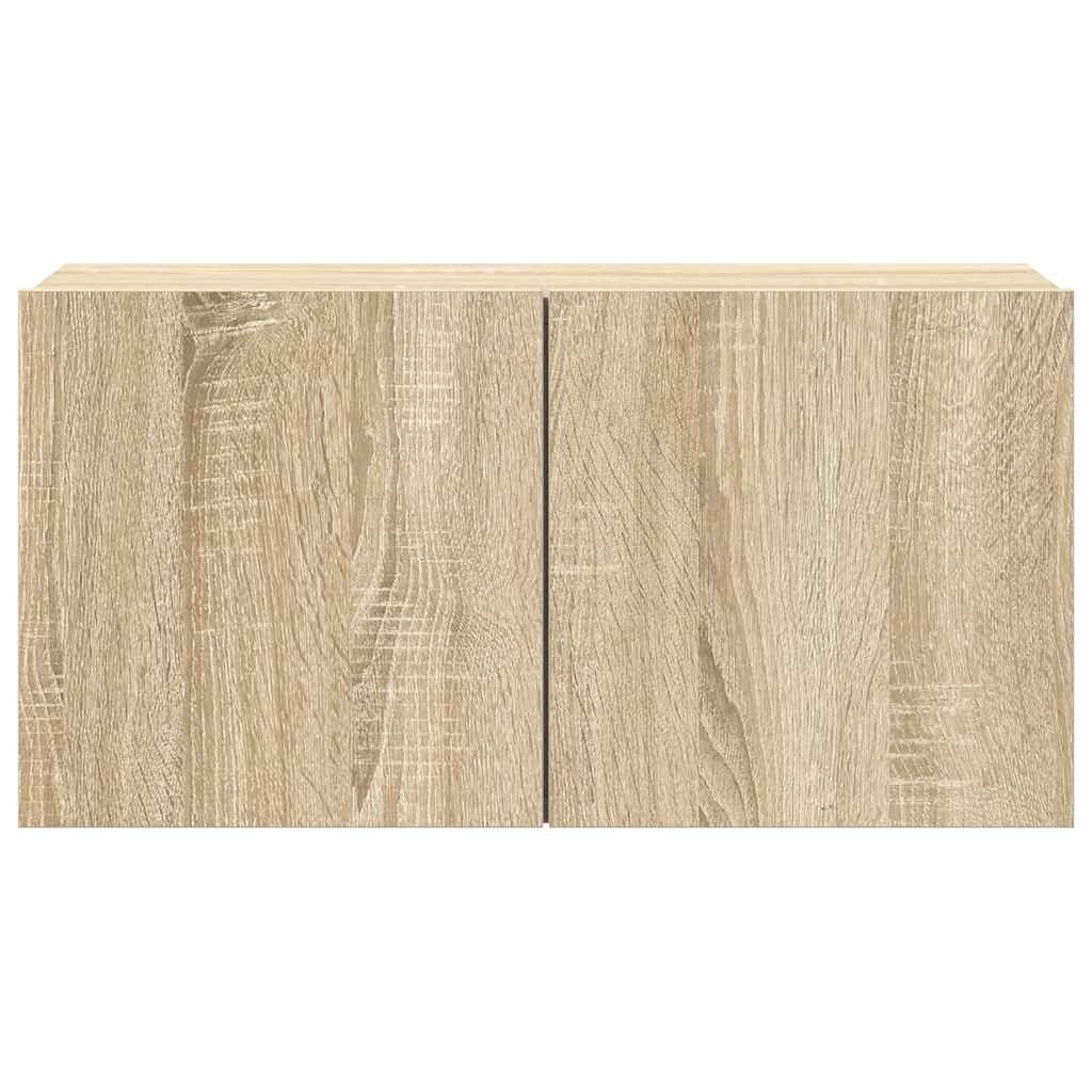 4-Delige Tv-Meubelset Bewerkt Hout Kleurig 60/80 cm Sonoma eiken