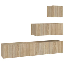 -Delige Tv-Meubelset Bewerkt Hout Kleurig 80 x 30 x 30 cm Sonoma eiken