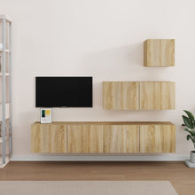 -Delige Tv-Meubelset Bewerkt Hout Kleurig 80 x 30 x 30 cm Sonoma eiken