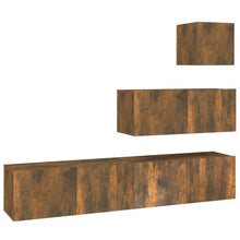 -Delige Tv-Meubelset Bewerkt Hout Kleurig 80 x 30 x 30 cm Gerookt eiken