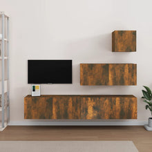 -Delige Tv-Meubelset Bewerkt Hout Kleurig 80 x 30 x 30 cm Gerookt eiken