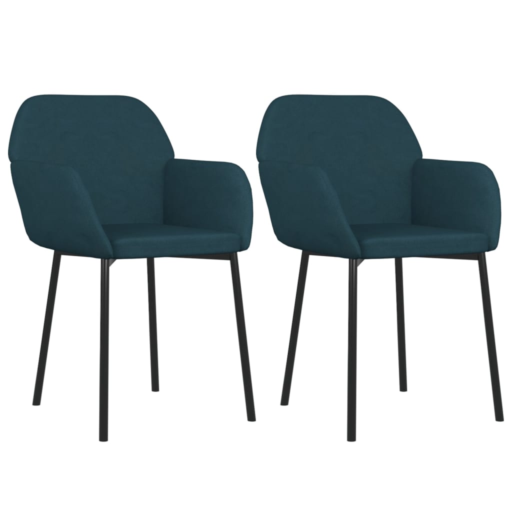 Eetkamerstoelen 2 St Fluweel Blauw
