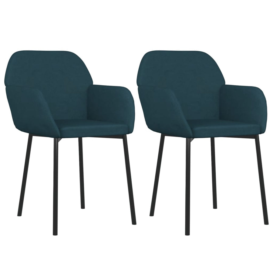 Eetkamerstoelen 2 St Fluweel Blauw