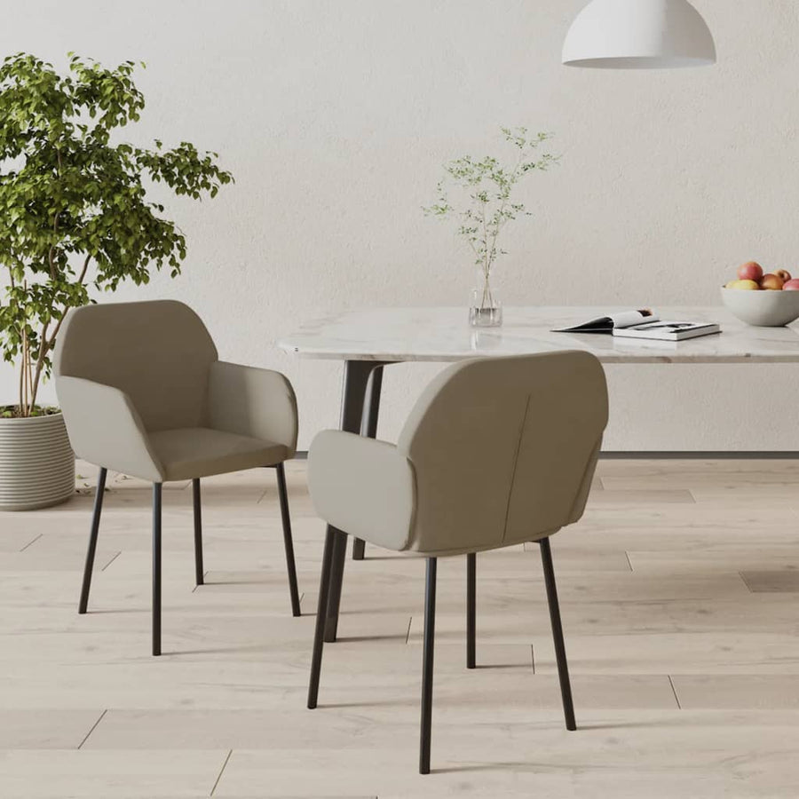 Eetkamerstoelen Fluweel Lichtgrijs