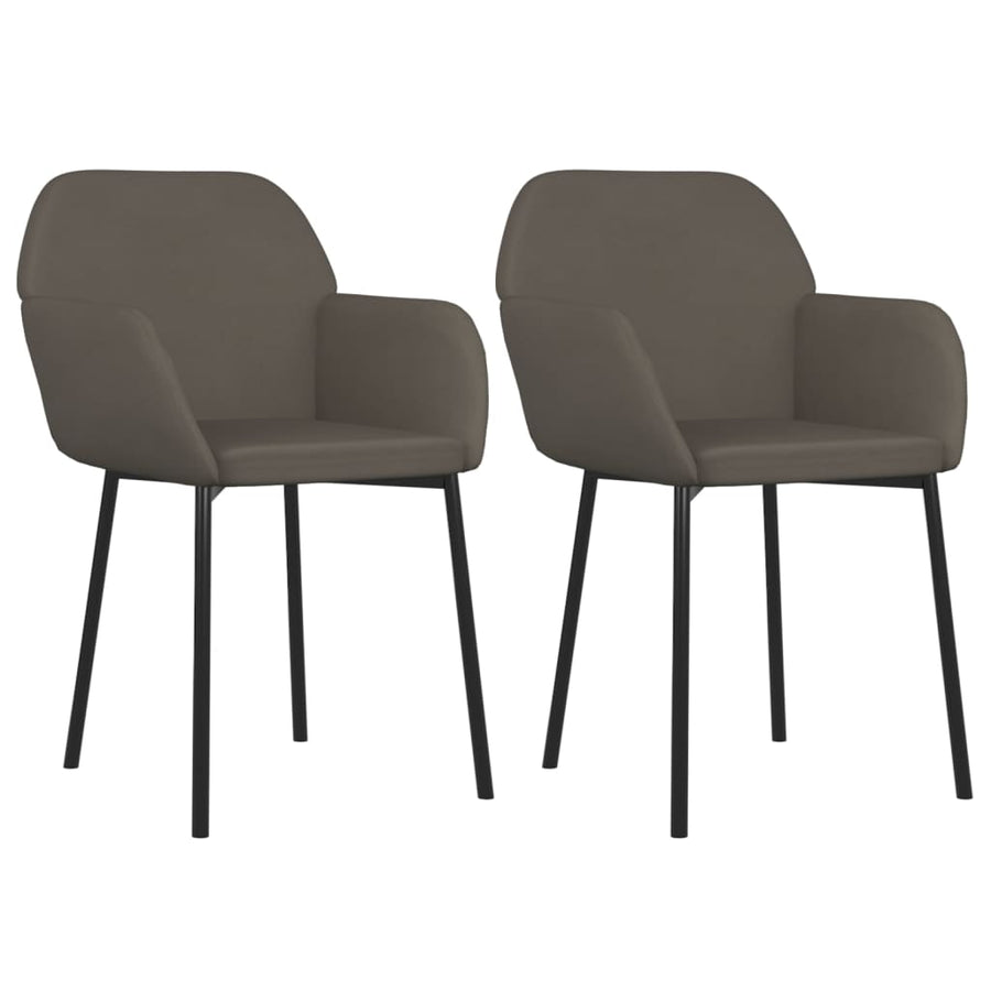 Eetkamerstoelen Fluweel Donkergrijs